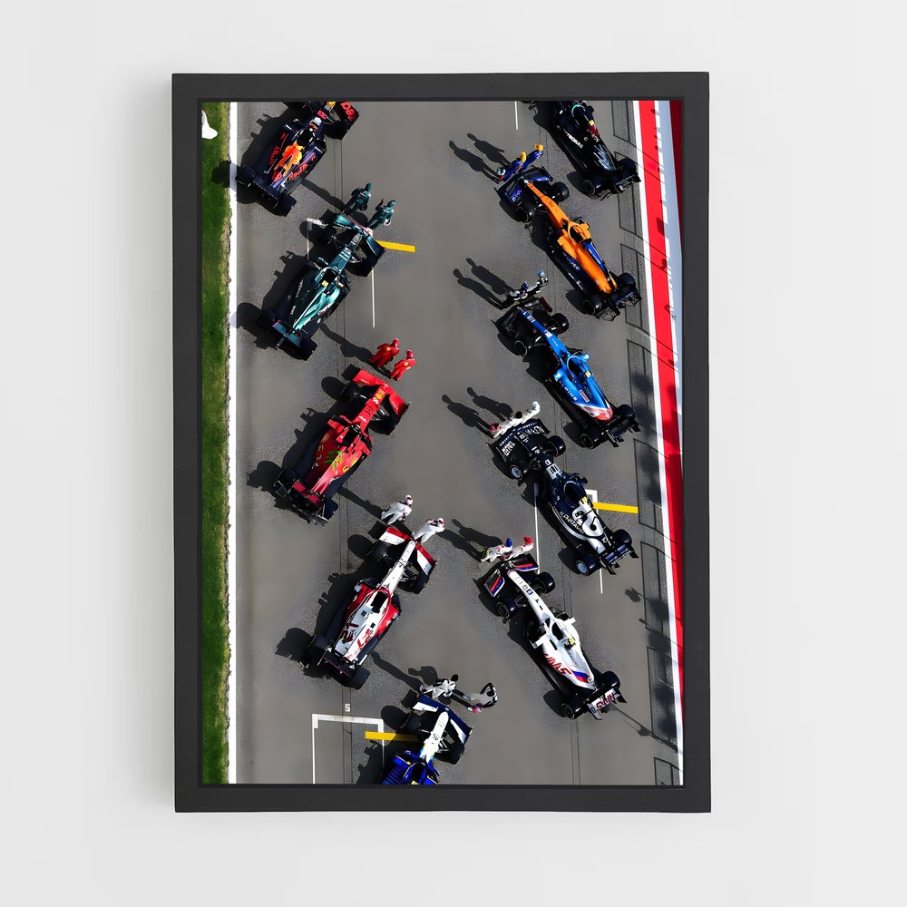 Poster L'Escadrille des Vitesses – affiche Voitures de Formule 1 (vue 2)